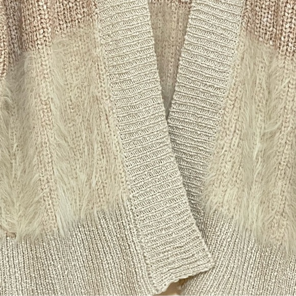 The Impeccable Pig cream pink open cardigan sweater size small - Picture 8 of 13
